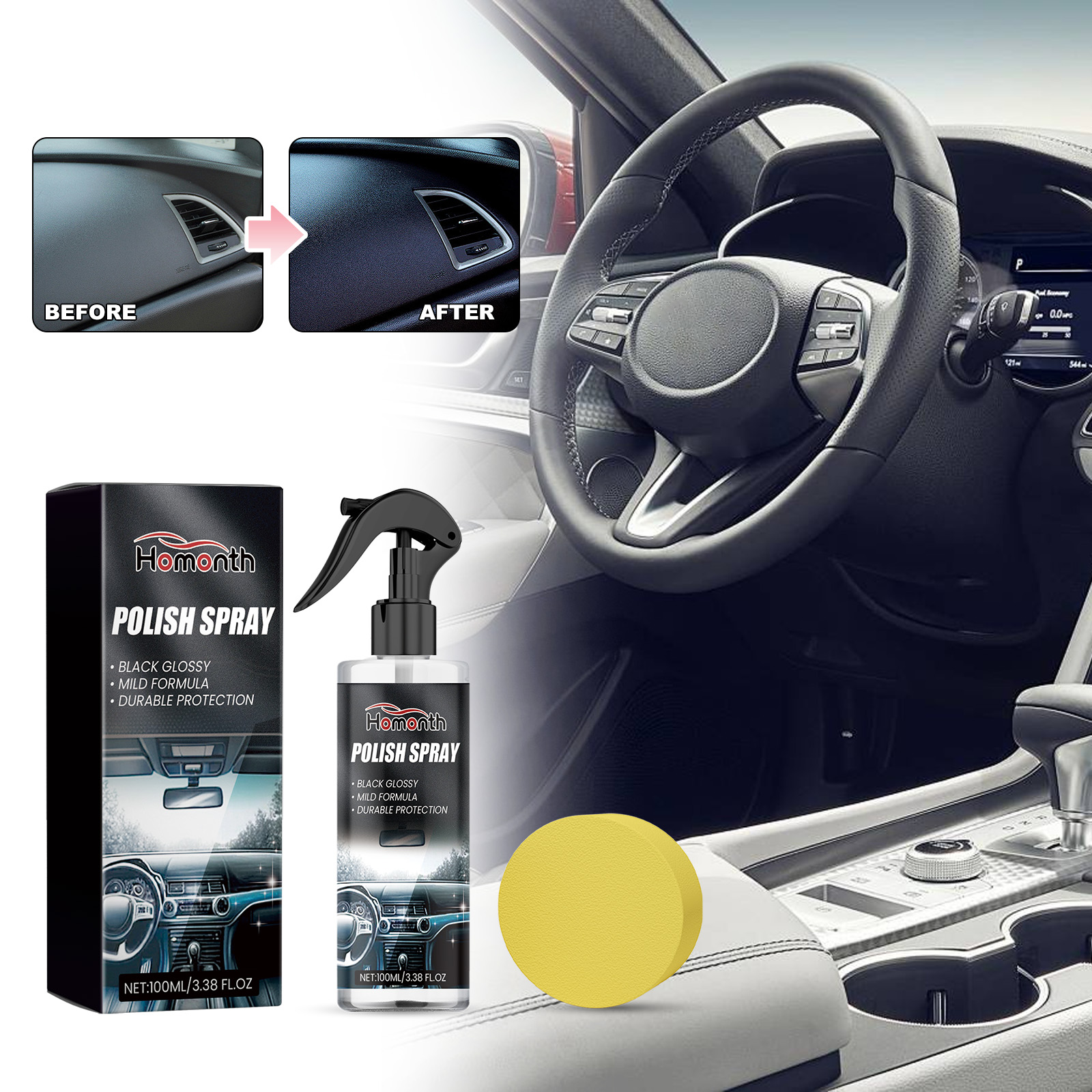 Car Interior Renovation Cleaner Waterless Cleaning Decontamination Seat Dashboard Detergent
