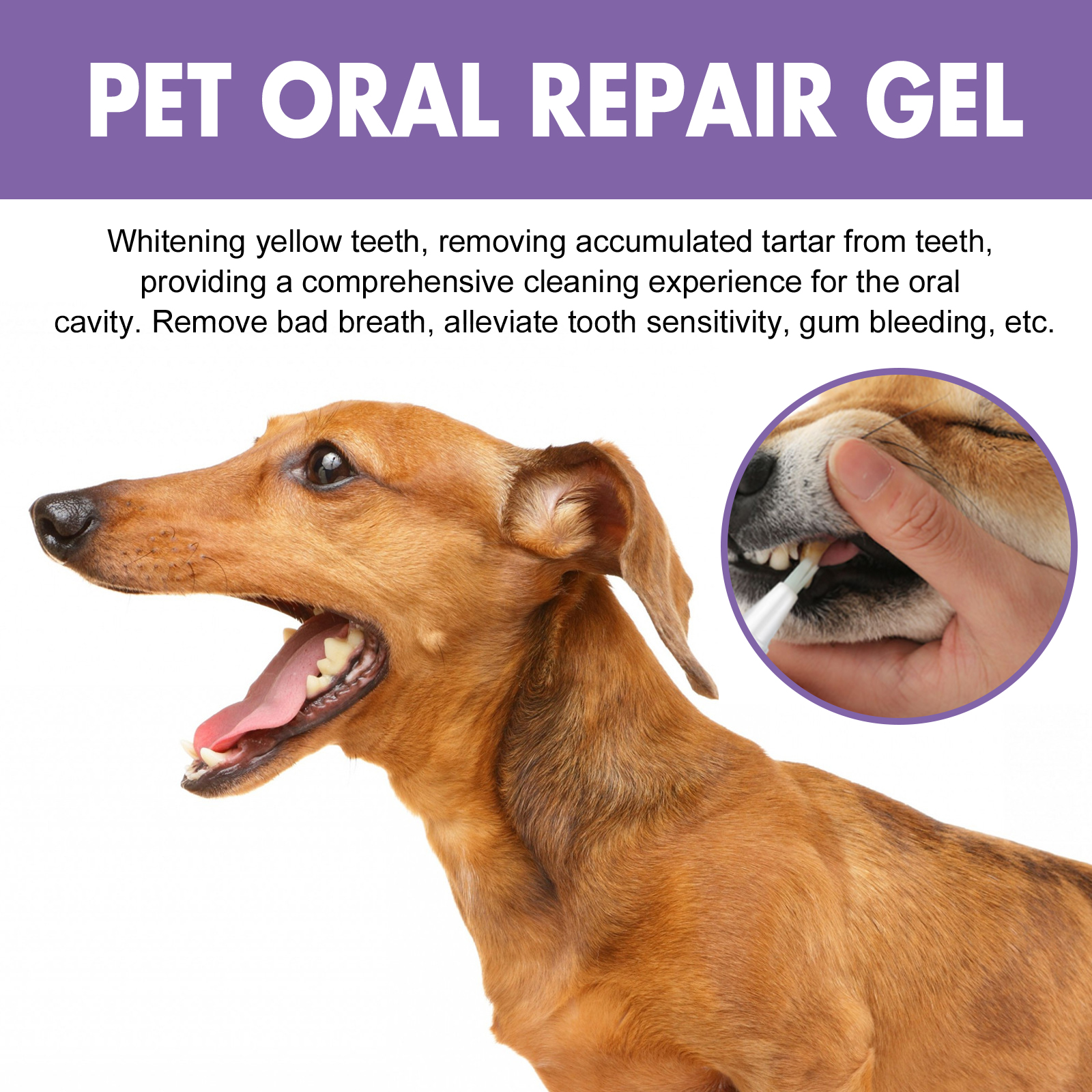 Pet Oral Repair Gel 2 PCS Deep Cleaning For Dogs Cats Teeth Stains Breath Freshening Dental Care
