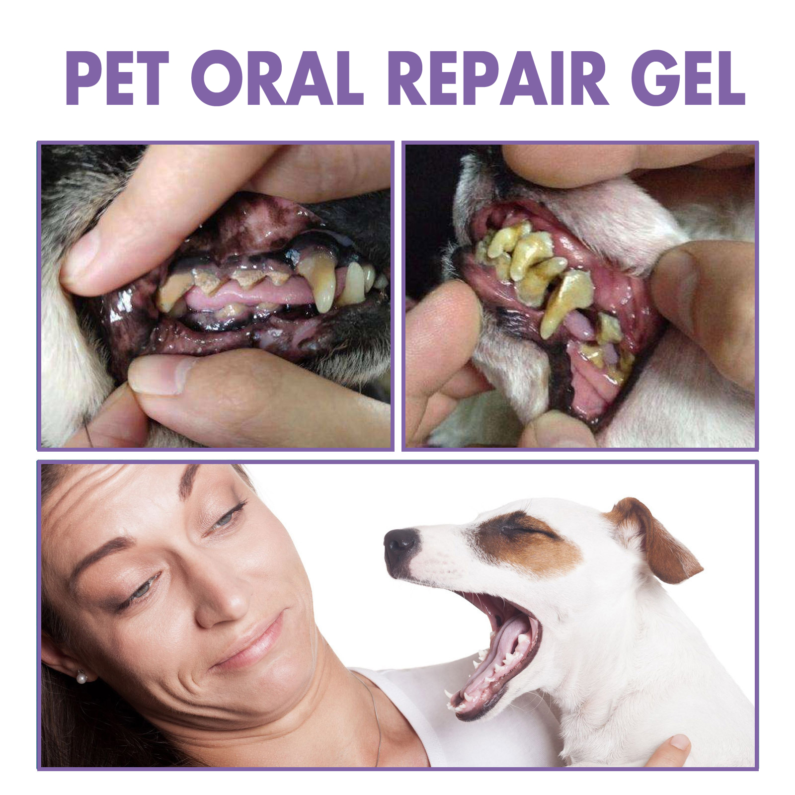 Pet Oral Repair Gel 2 PCS Deep Cleaning For Dogs Cats Teeth Stains Breath Freshening Dental Care