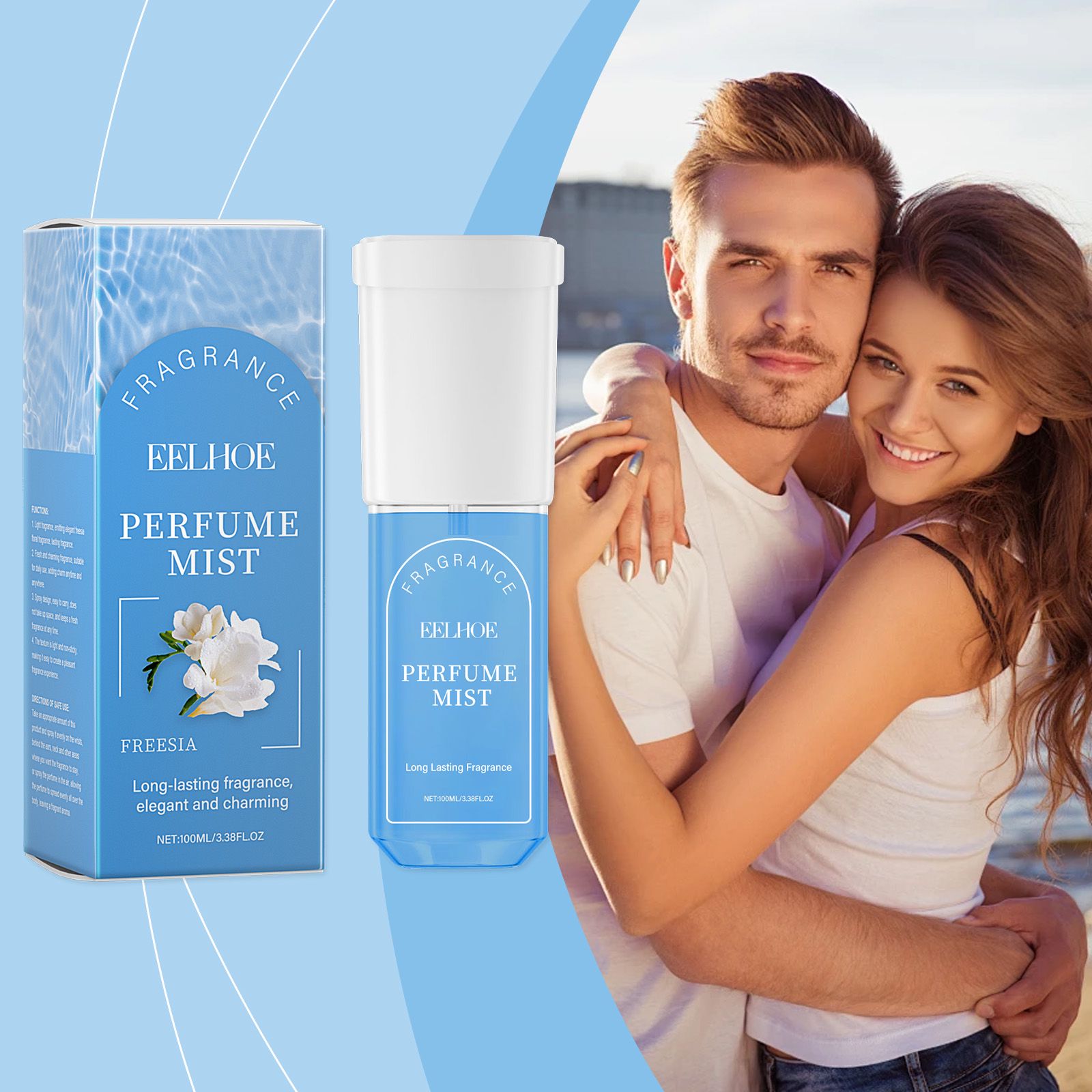 Freesia Body Perfume Spray Caramel Coconut Fresh Long Lasting For Daily Wear