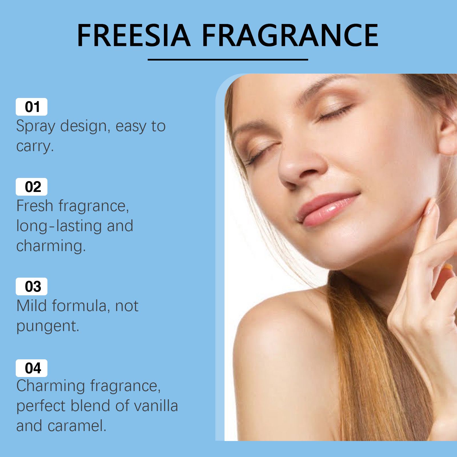 Freesia Body Perfume Spray Caramel Coconut Fresh Long Lasting For Daily Wear