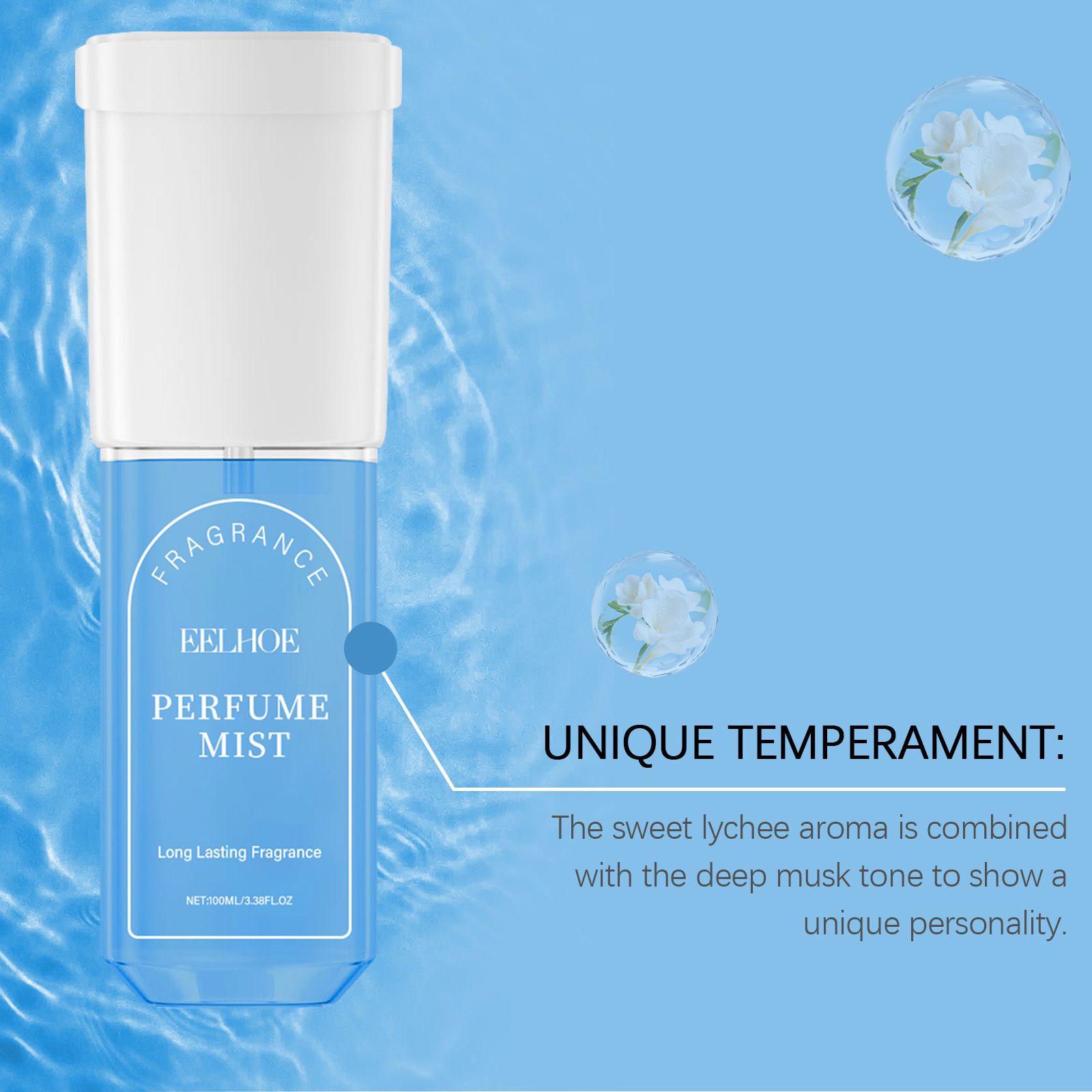 Freesia Body Perfume Spray Caramel Coconut Fresh Long Lasting For Daily Wear