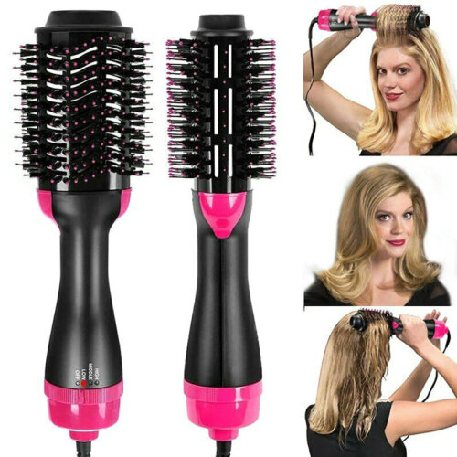 3in1 Hot Air Hair Dryer Styler Heat Comb Brush Straightener Curler Styling Comb