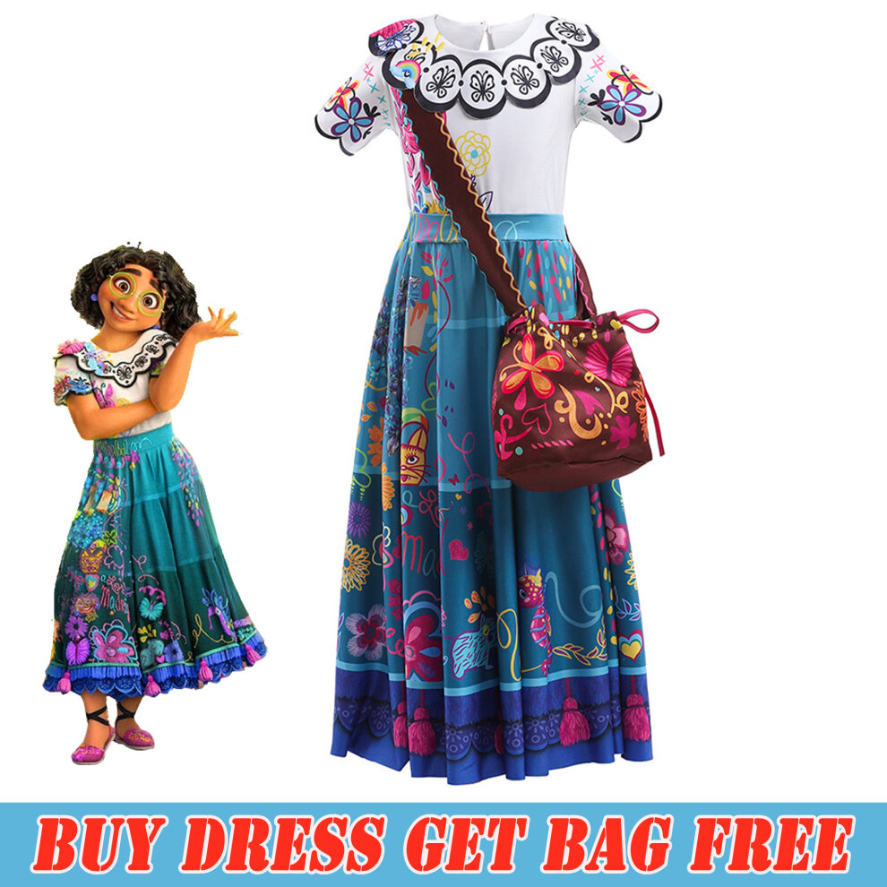 (8-10 Years	) AmzBarley Mirabel Madrigal Dress | Children's Encanto Costume Girl's Skirt