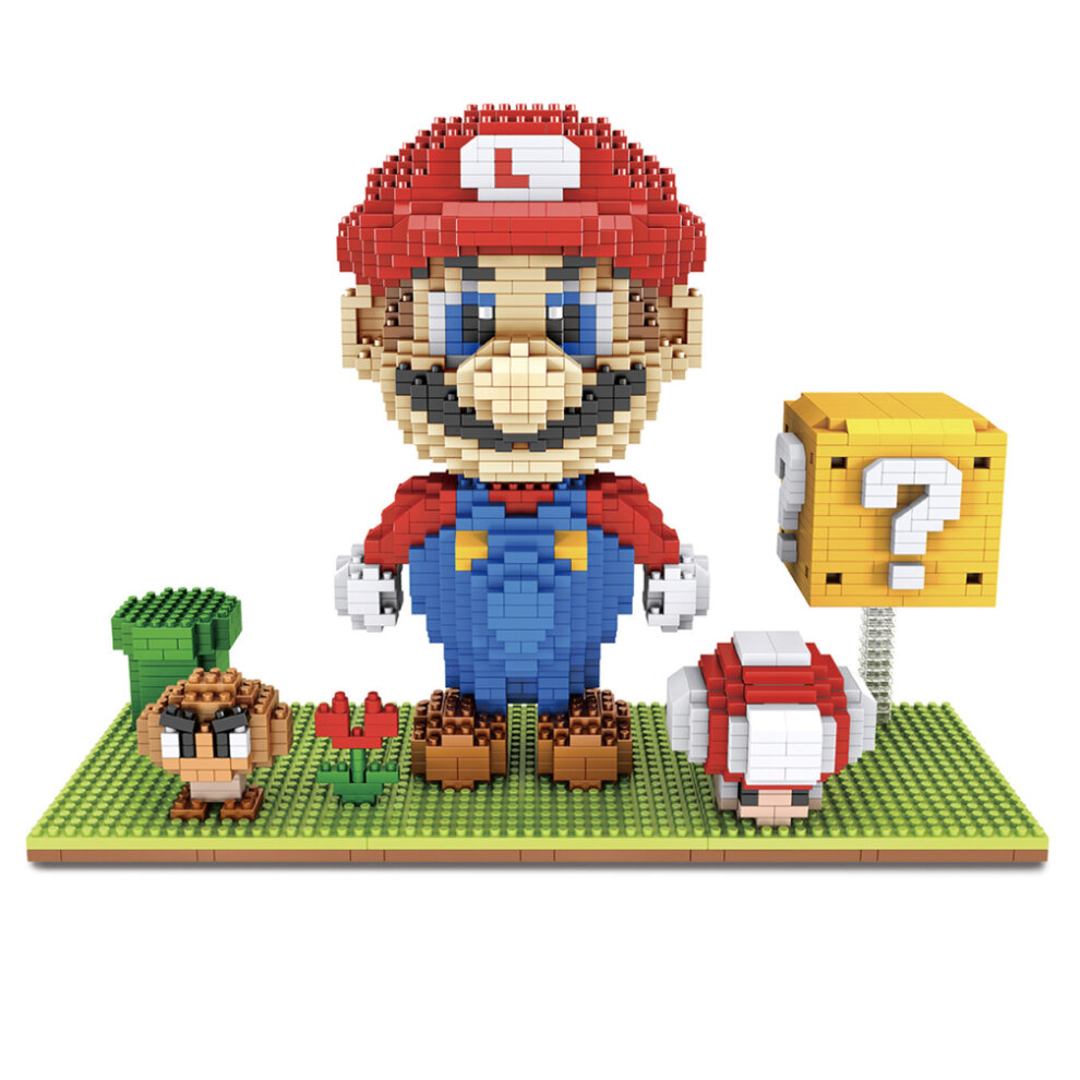 Super Mario Building Blocks Puzzle Figures 3D Cute Anime Character Educational Brick Toys Cartoon Theme Collection Playset for Kids as Christmas Birthday Party Gifts