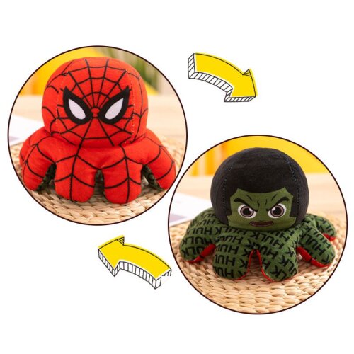 (Hulk Spiderman, 20cm/7.87in) Hulk Spiderman Captain America Iron Man Flip Reversible Oc