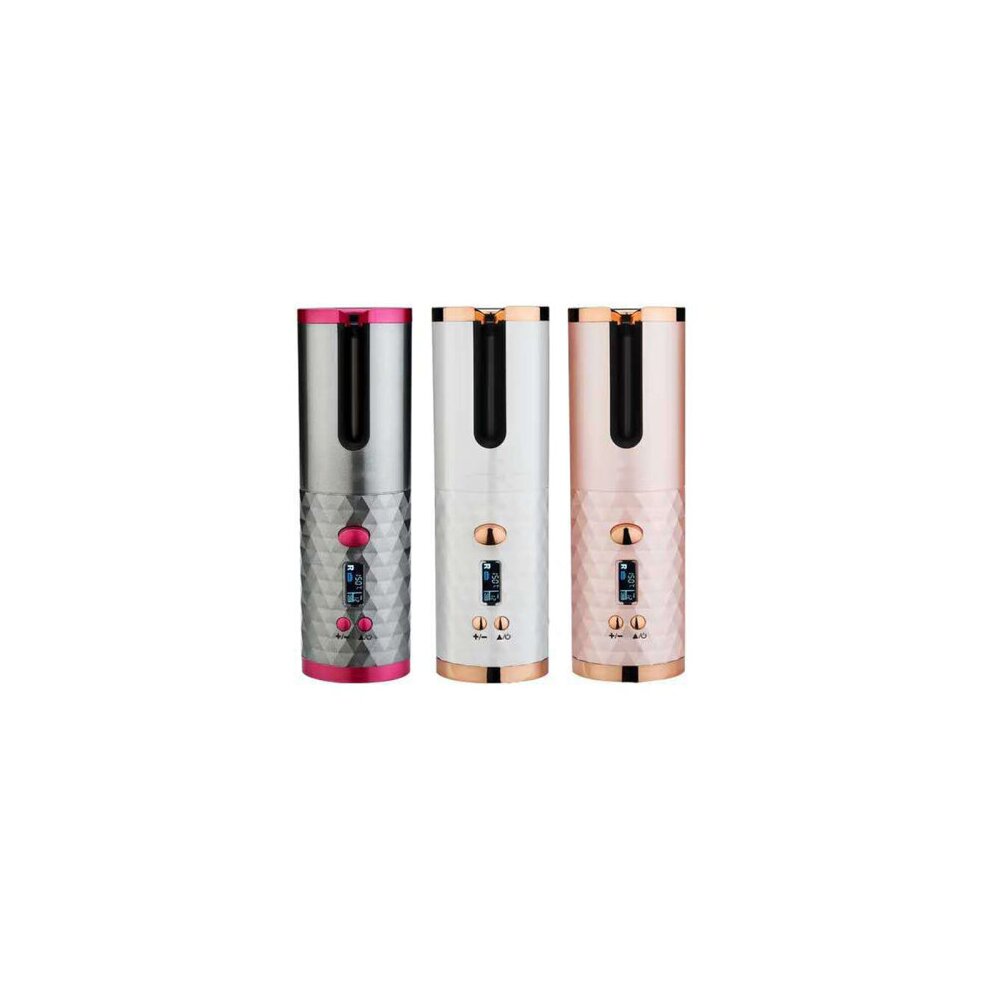 (Rose gold) Automatic Wireless Portable USB Charge Hair Curler