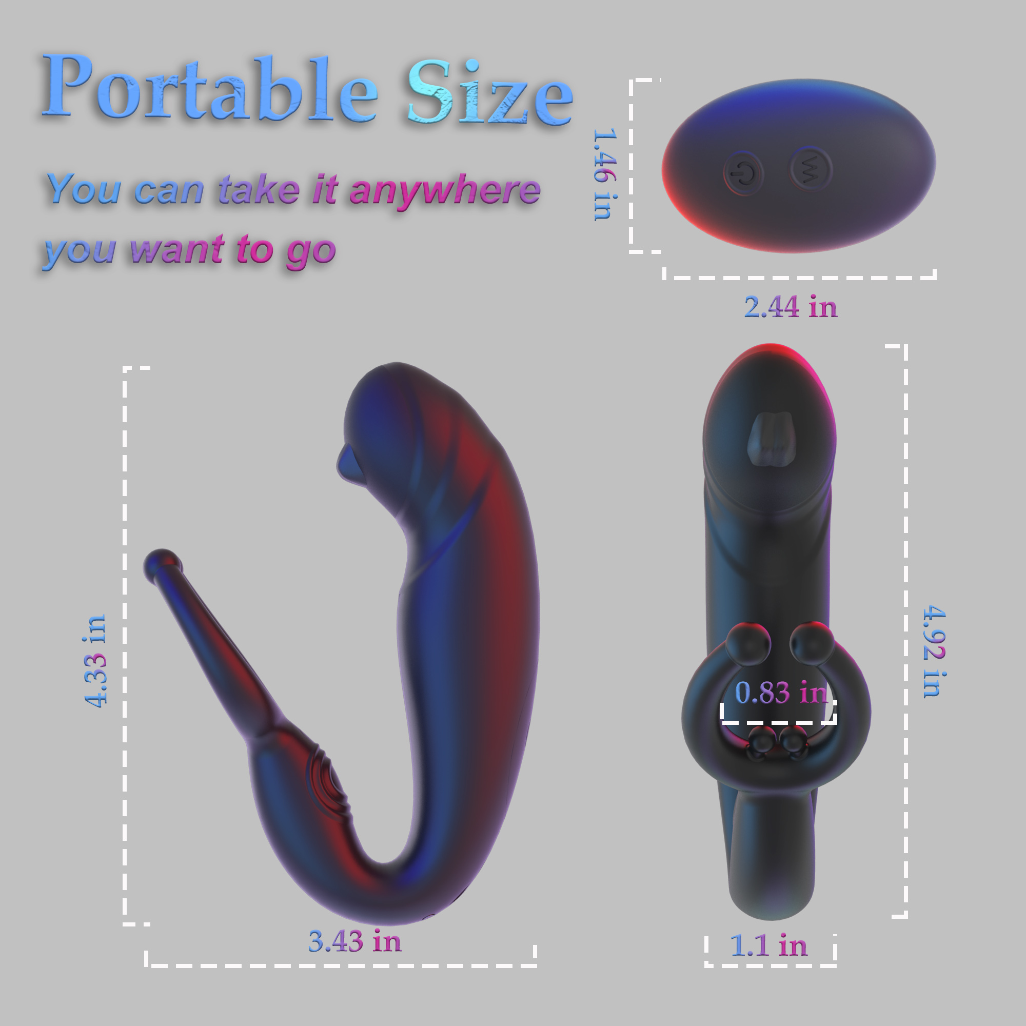 Vibrator Sex Toys for Women 2 in 1 Massager Adult Toy Finger Stimulator for Couples Pleasure with 10 Tongue Licking and Vibrating Modes USB Charging Black