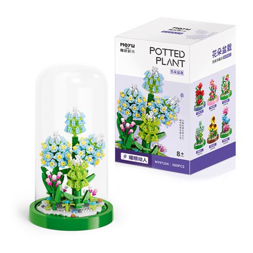 Mini Bonsai Building Blocks Flower DIY Green Plant Bouquet Potted Model Flower Block Home Decoration