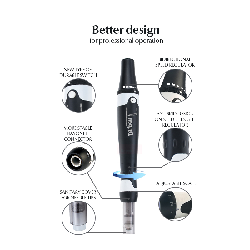 Dr.pen A7 Derma Pen Professional Microneedling Auto Pen Electric Microneedle Pen Beauty Machine Skin Repair Needling Tool Kit for Anti-aging Acne Scars Wrinkles Speed with 12pcs 12-Pin Cartridges