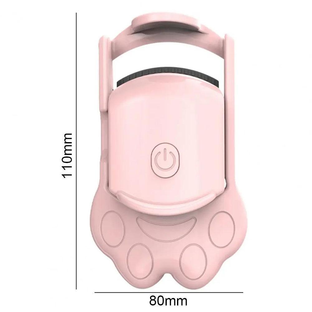 (White) Heated Eyelash Curlers Cat Paw Electric Heated Eyelash Curler USB Eyelash Curler Lash Curling Tool for Women Eyes Makeup Tool for Natural Curling with Heating 2 Level Temp Last All Day