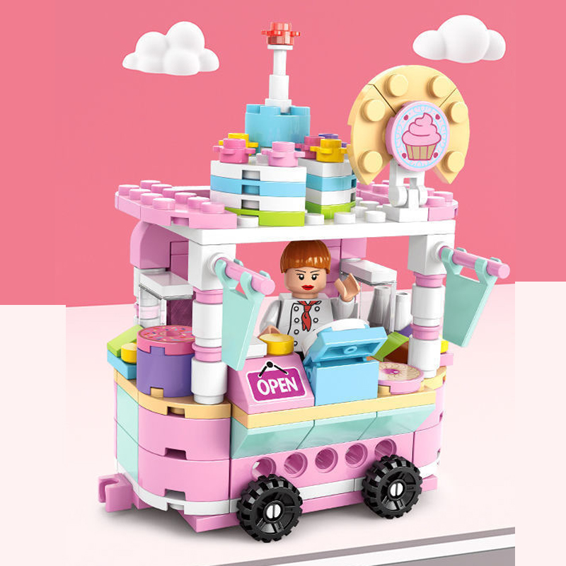 Desserts Lego City Street View Building Blocks Model Building For Childrens Toys