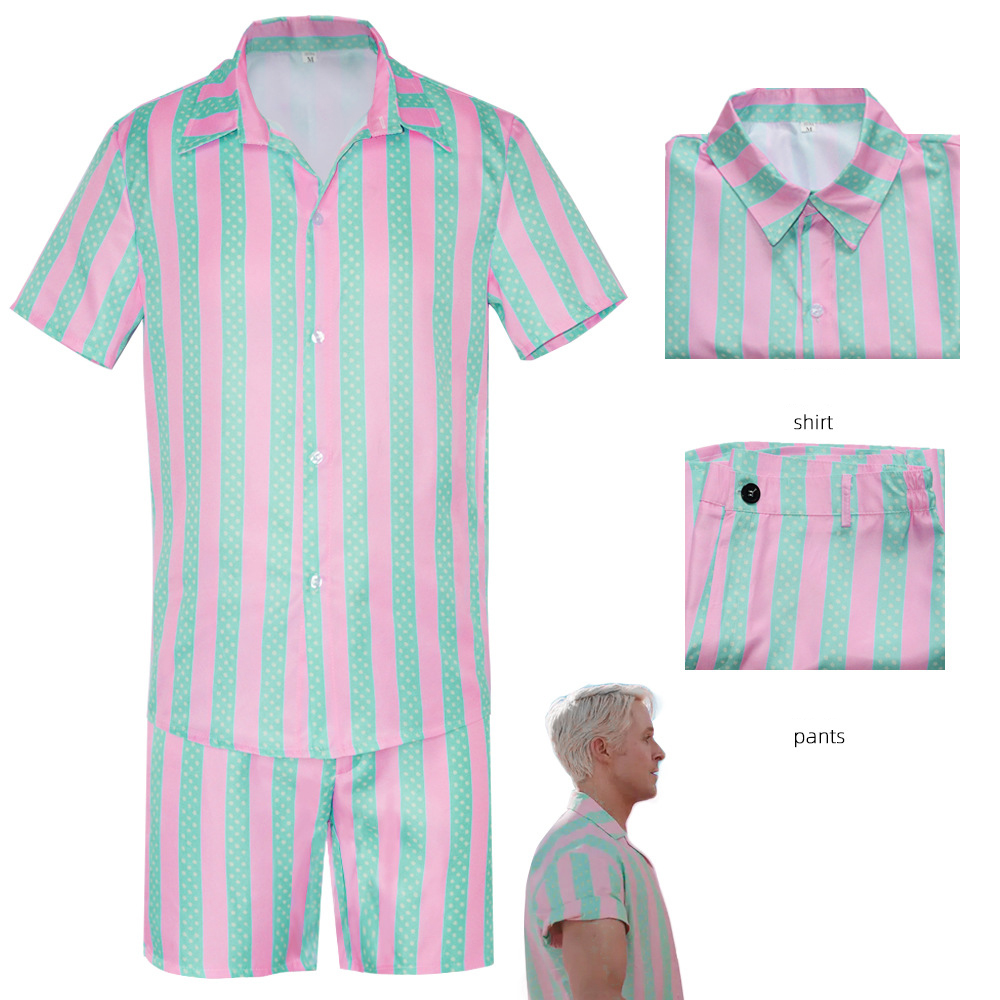 Barbie Movie Costume Ken Beach Suit Cosplay Halloween Carnival Fancy Suit