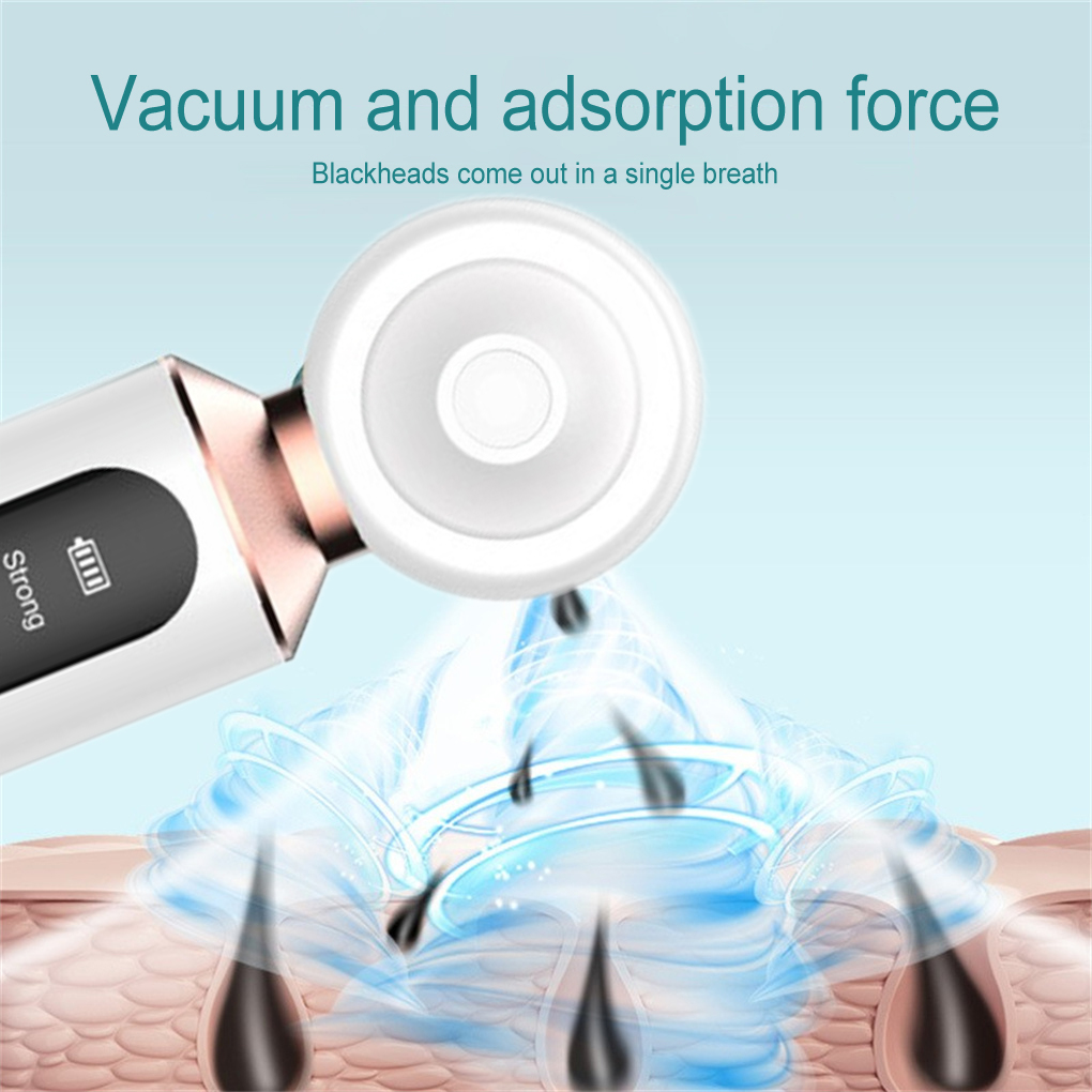 (Pink) Face Blackhead Remover Electric Vacuum Skin Care Exfoliating Equipment Suction Magnifier LED Filling Light Pore Cleaner Pimple Blemish Acne Removal