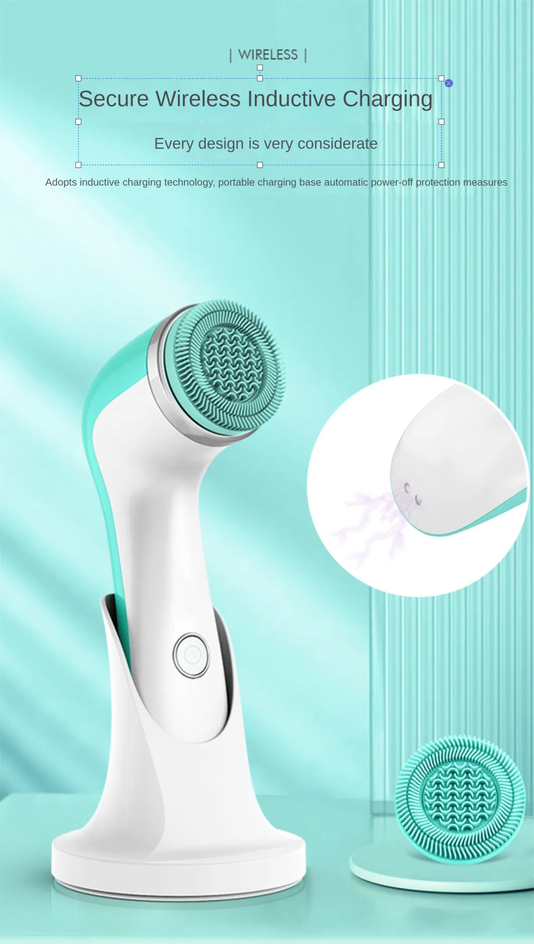 Ultrasonic Face Cleanser Facial Silicone Cleansing Brush Electric Cleansing Tool Face Massager