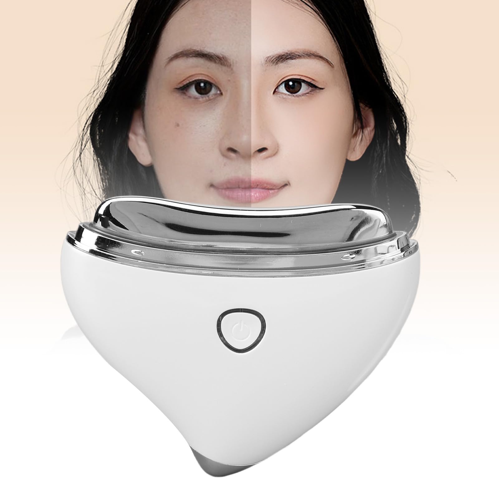 Electric Scraping Face Massager Heating Facial Beauty Scraping Instrument Portable USB Charging with 4 Modes Wonderful Gift White