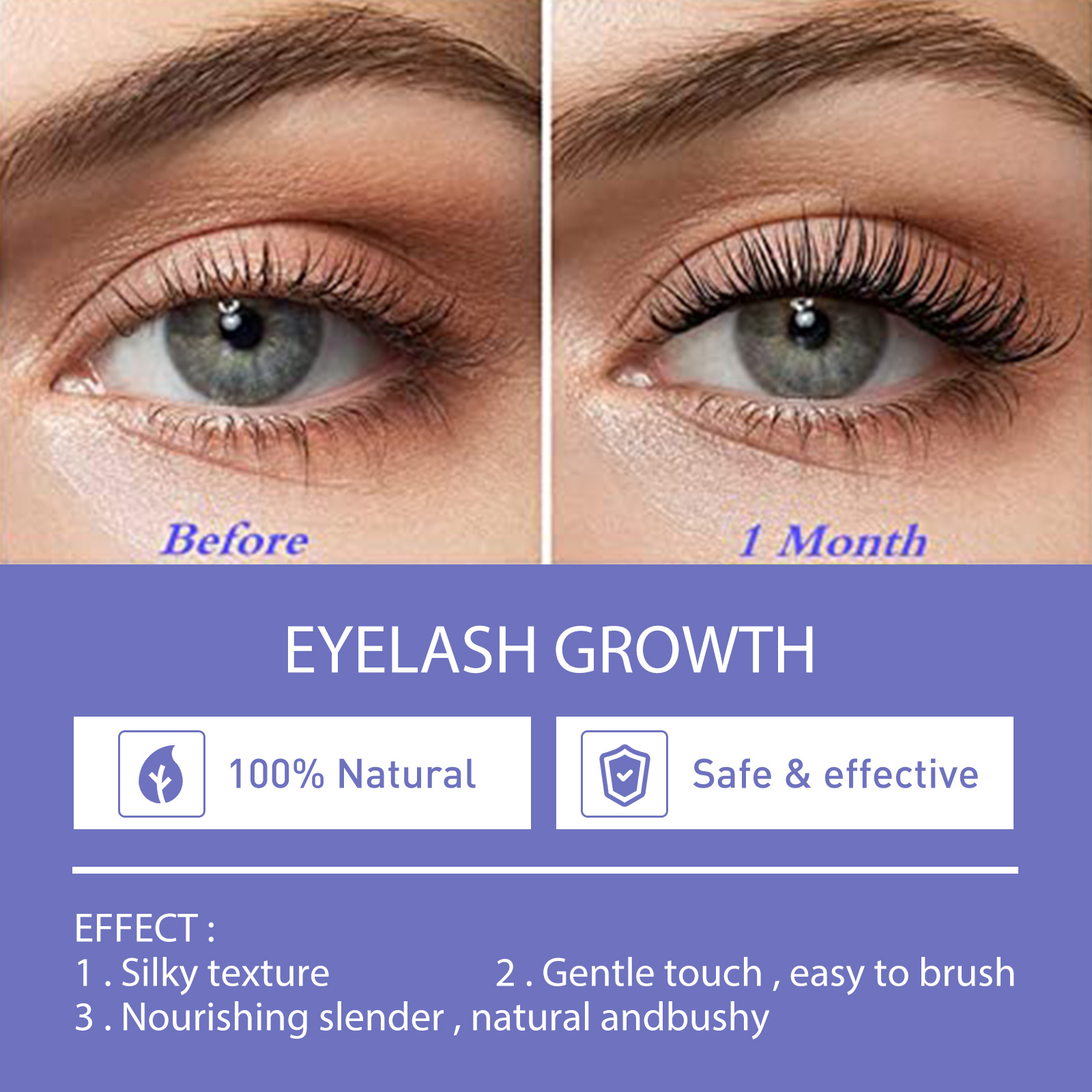 Jaysuing Eyelash Growth Serum Natural Moisturizing Nourishing Effective Enhancement Oil Lashes Lift Liquid Longer Fuller Thicker Lashes 10ml