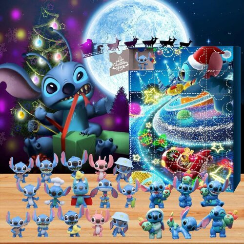 Christmas Advent Calendar for Kids and Adults 24 Days Christmas Countdown 24pc Mini Stitch Figure Toys Christmas Gifts