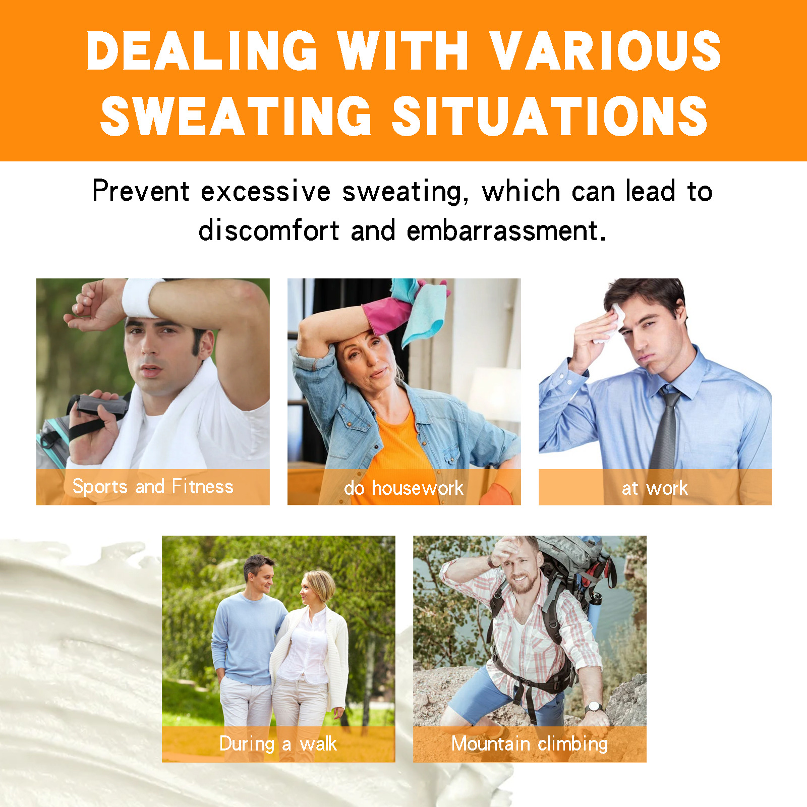 Sweat Absorbing Face Lotion Long Lasting Refreshing Oil Control Antiperspirant Anti Sweating Cream Makeup Base for Men and Women