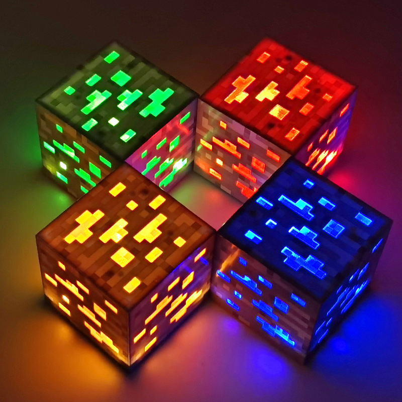 (Yellow) Minecraft Rechargeable Miners Lamp Night Light Toys