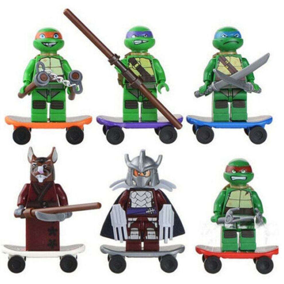 Teenage Mutant Ninja Turtles Fit Lego Minifigures 6pcs Action Figure Toys Kids Gift