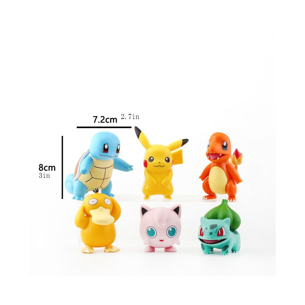 6Pcs Pokemon Pikachu Figures Toys Models
