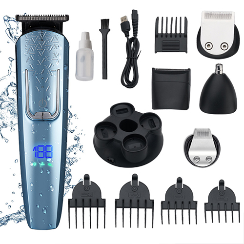 Electric Shaver Men Grooming Hair Clipper Kit Beards Face Body Hair Trimmer 5 IN 1 Men Electric Razor Digital Display USB Rechargeable Wet and Dry Use