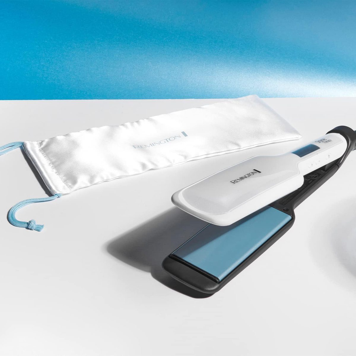Remington Shine Therapy Wide Plate Straightener Advanced Ceramic with Moroccan Argan Oil for Sleek Styling Travel Hair Product