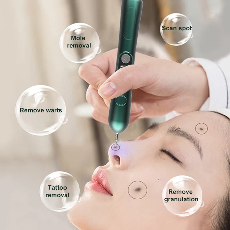 (White) Laser Plasma Pen Skin Tag Removal Mole Removal Freckles Warts Tattoo Dark Spot Removal LCD Multifunctional Beauty Tool Portable 9 Gears