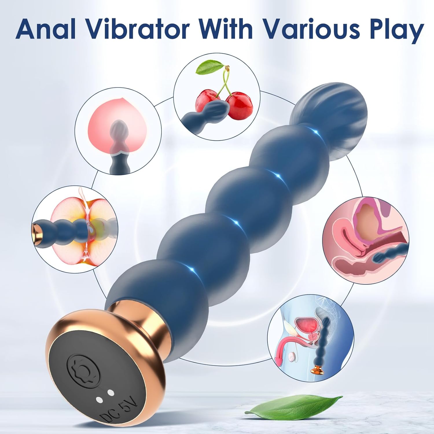 Vibrating Anal Beads Butt Plug Vibrator Anal Toys Remote Control Anal Plug G Spot Stimulor Prostate Massager Sex Toys for Couples Men and Women