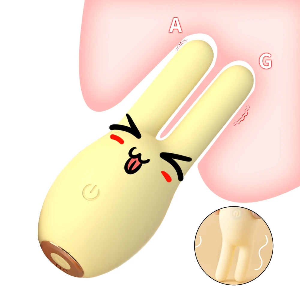 (Yellow Rabbit) Vibrating Love Egg Female Masturbator Vibration G Spot Nipple Stimulate Flirting Massager Adult Sexy Products Sex Toys for Women 10 Mode Cute Pet Series