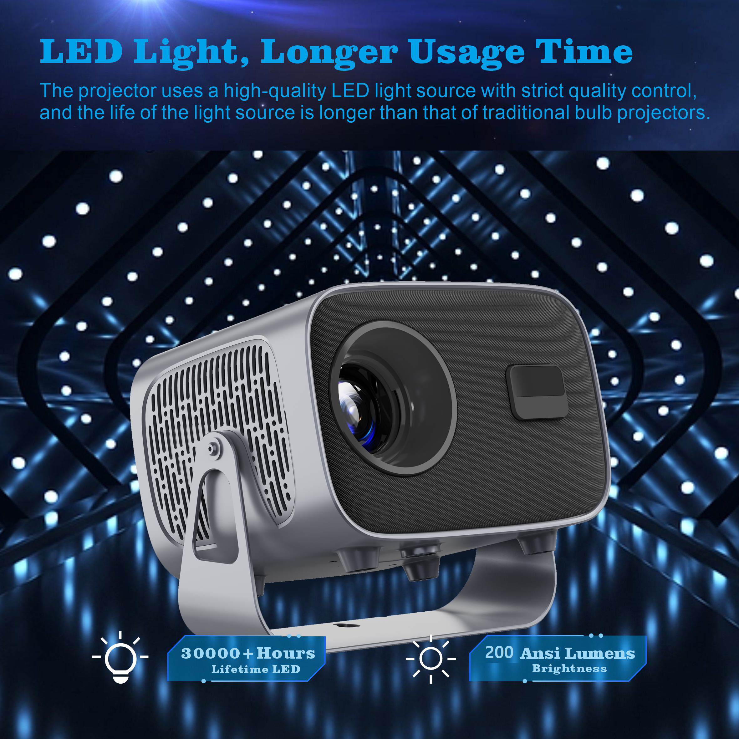 Portable Mini Projectors Full HD 1080P Projector 4K Smart Android IOS WiFi LED Video Movie Projector LED Home Theater Cinema Beamer