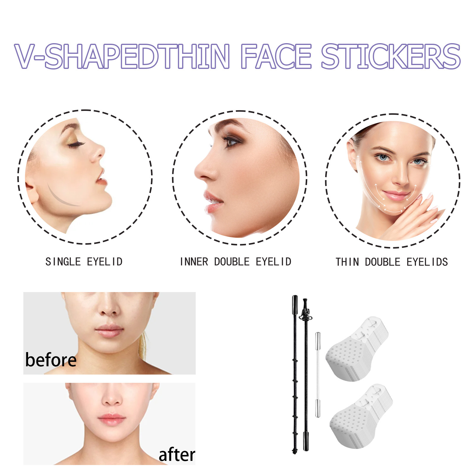 Invisible Face Lifting Tape Tighteners Face Skin Lift Shaping Stick V Line Patch Bands Thin Face Stickers Skin Care Tool