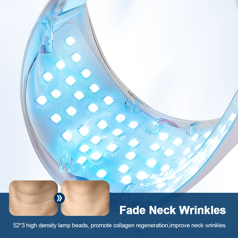 Neck LED Mask 7 Colors Photon Neck Beauty Mask Neck Wrinkle Remover Skin Rejuvenation Tightening Brightening Lifting Device Anti Wrinkle Skin Care