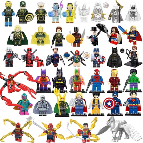 41 Pcs Hot Toys Superheroes Spiderman Spider-Man Venom Batman Joker Catwoman Nightwing Killer Croc Toys Bricks Deadpool For Kids Gifts