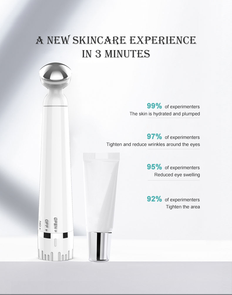 (Silver) Electric Eye Massager Anti Ageing Removal Wrinkle Dark Circle Skin Rejuvenation Eliminate Eye Bag Beauty Pen Care Makup Tool For women