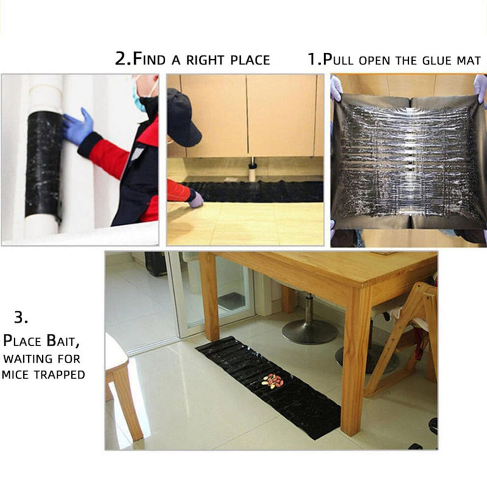 3Pcs Elongated Multi-Use Pest Sticky Soft Mat| Efficient Pack Of Glue Pad| Effective Cuttable Size Heavy Duty - 120×28cm