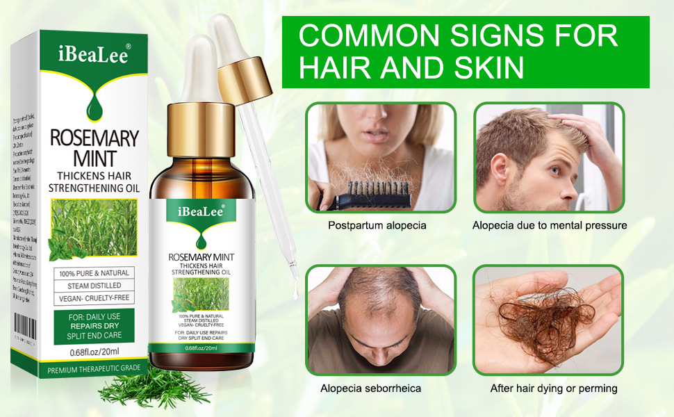 Rosemary Mint Hair Strengthening Oil Hair Growth Serum Hair Growth Nutrient Solution Conditioner for Men And Women 20ml