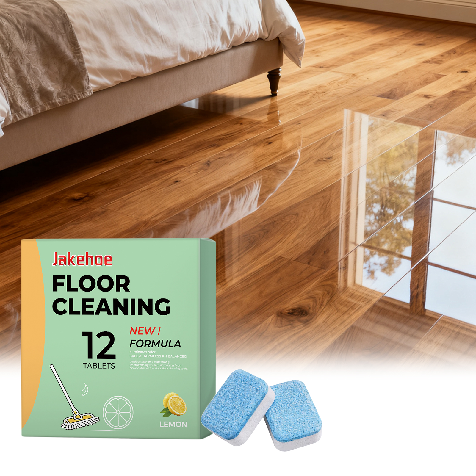12Pc/box Floor Cleaner Stain Dust Scrub Tabs Scented Dissolvable Cleaning Tablets for Hardwood Tile Toilet Bathroom Home Kitchen ﻿
