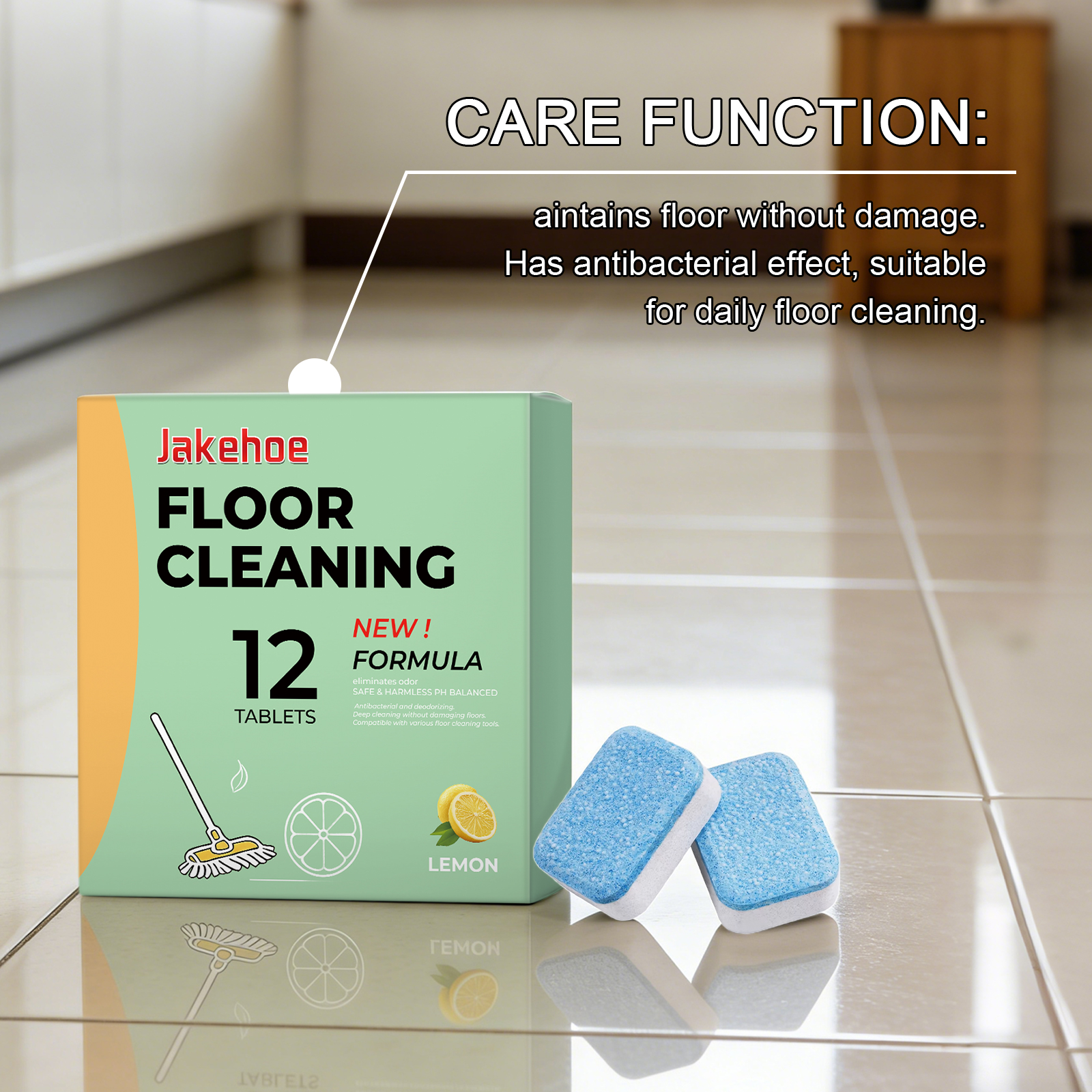 12Pc/box Floor Cleaner Stain Dust Scrub Tabs Scented Dissolvable Cleaning Tablets for Hardwood Tile Toilet Bathroom Home Kitchen ﻿