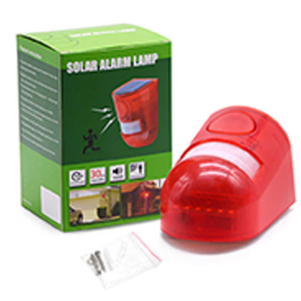 Solar Power LED Alarm Light Strobe Lamp Wireless Motion Sensor Detector UK