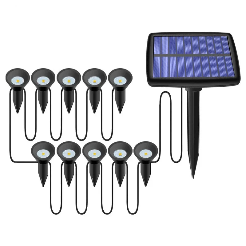 10 in 1 Outdoor Solar Lights RGB Changing Lawn Ground Lamp IP65 Waterproof Landscape Spotlights Garden Decoration Outdoor Lights