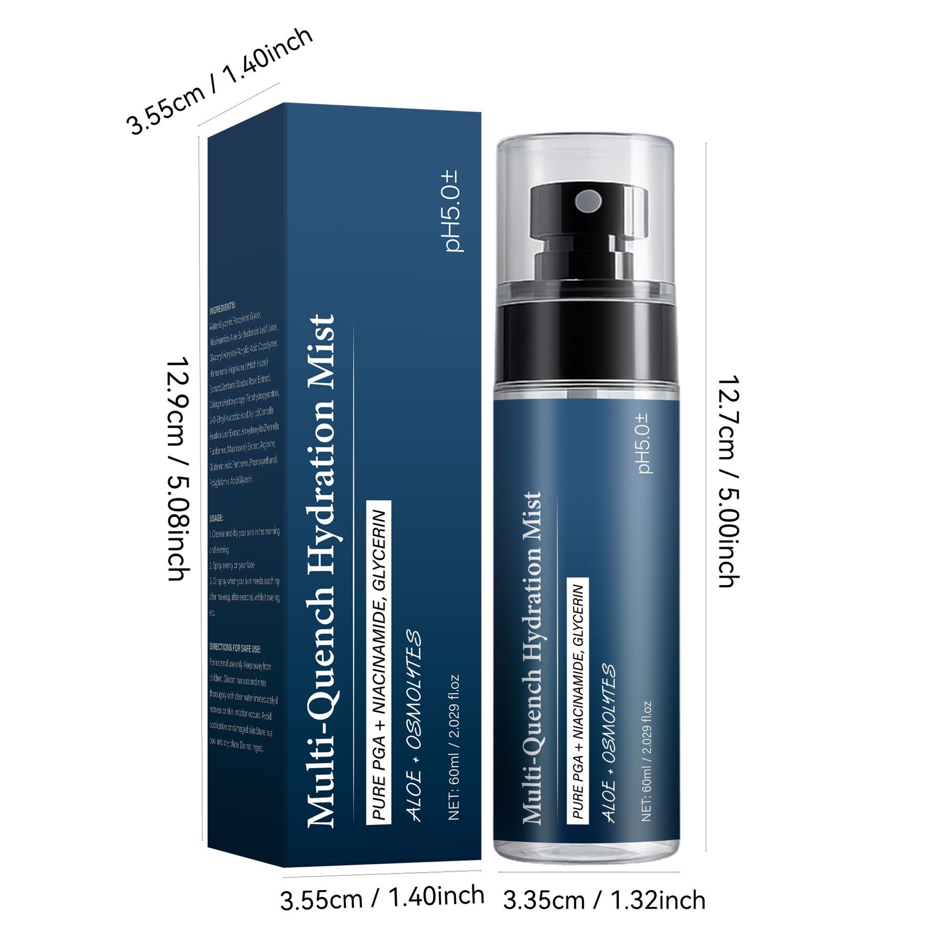Multi Effect Hydrating Mist 60ml Refreshing Moisturising Facial Spray for Daily Skin Care Natural 60mlV