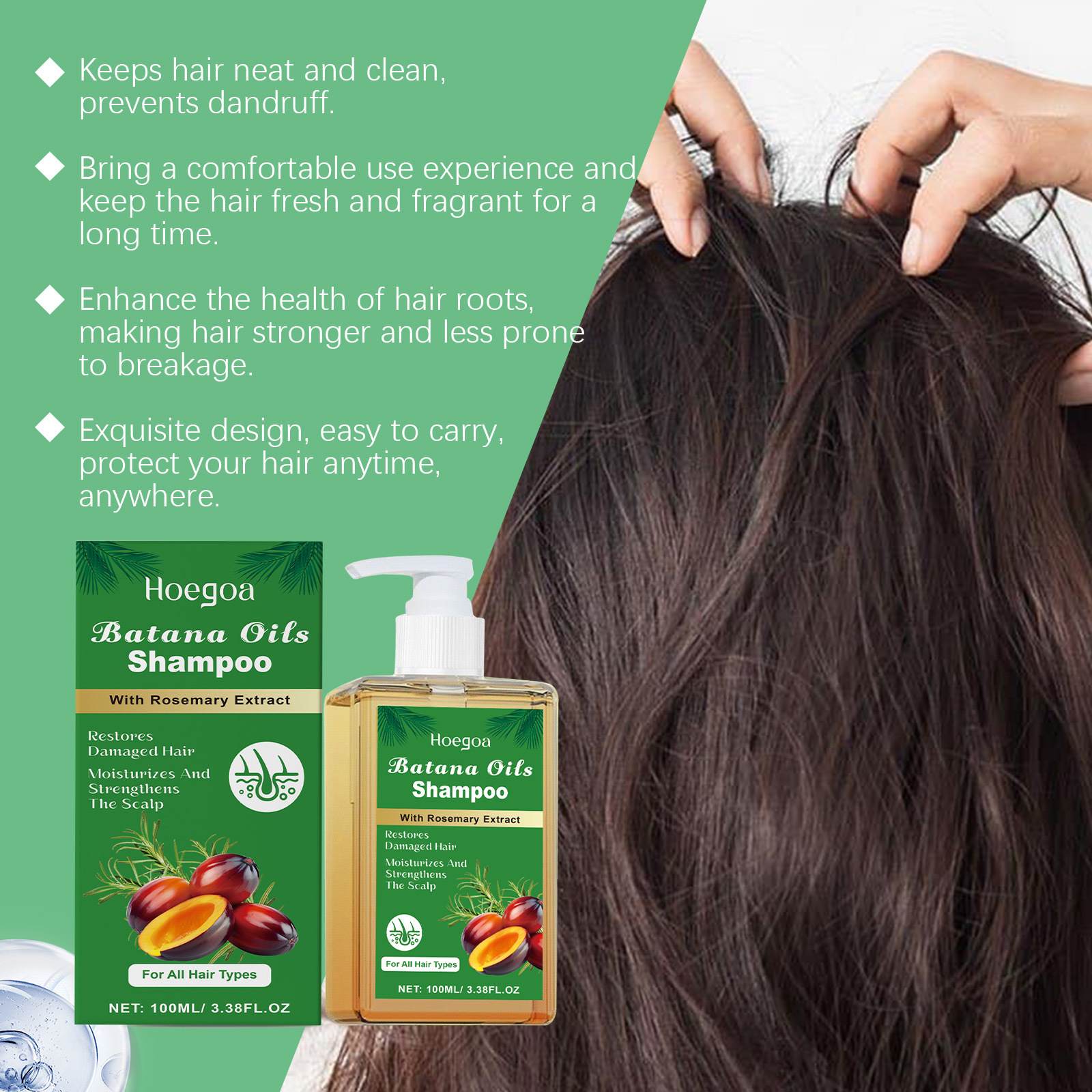 Batana Oil Shampoo With Rosemary For Gentle Cleansing Nourishing Softening Scalp And Hair Daily Care