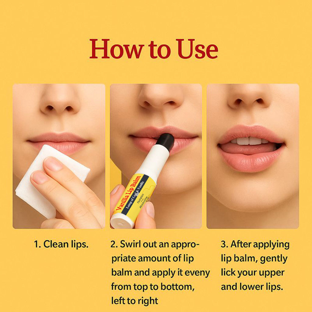 Vanilla Lip Balm Moisturizing Nourishing Softening For Dry Chapped Lips Daily Essential Care Treatment 5g