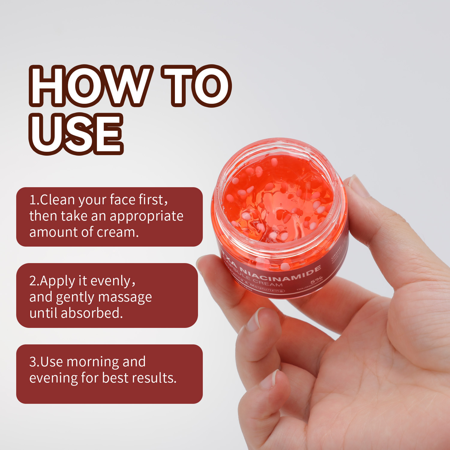 Niacinamide Capsule Cream Brightening Hydrating Smoothing For Even Skin Tone Daily Face Moisturizing Care 50g