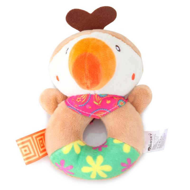 (2 parrot 801) Baby Plush Rattle Cartoon Animals Crib Mobile Bed Bell Toys 0-12 Months Infant Toddler Early Educational Toy for Newborn  Gifts