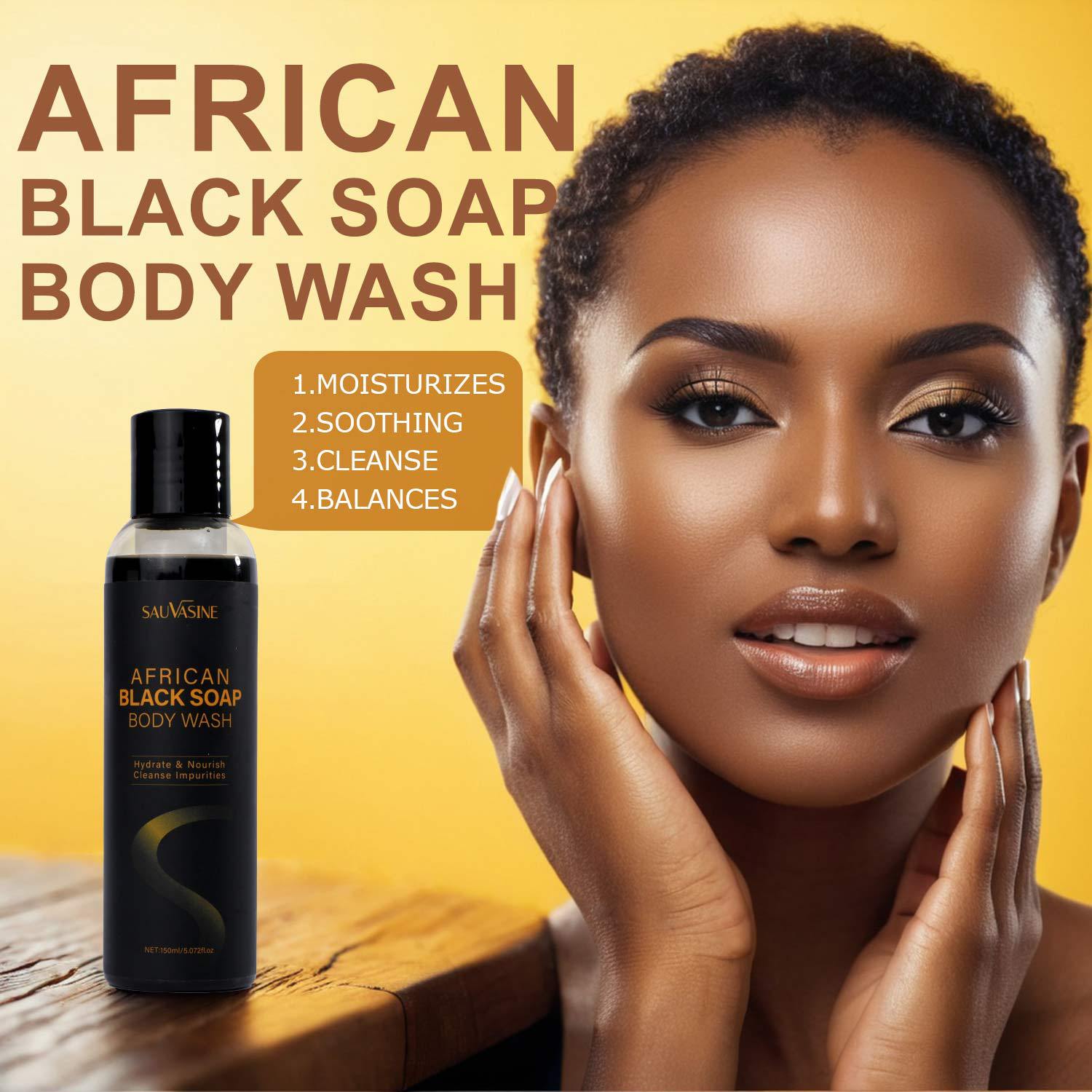 African Soap Body Wash Gentle Deep Cleansing Moisturizing Nourishing For Dry Skin Daily Shower And Bath Routine 150ml