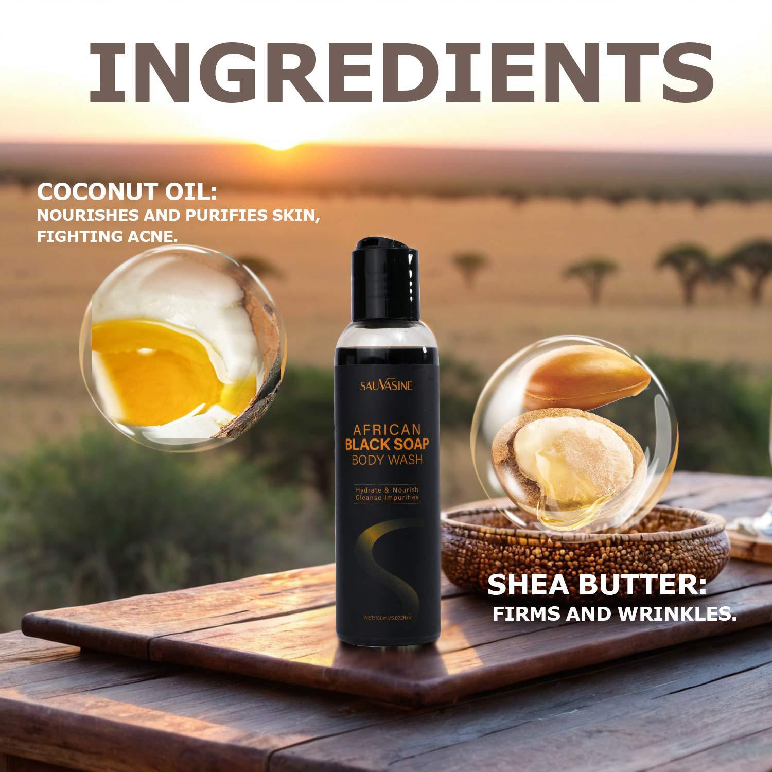 African Soap Body Wash Gentle Deep Cleansing Moisturizing Nourishing For Dry Skin Daily Shower And Bath Routine 150ml