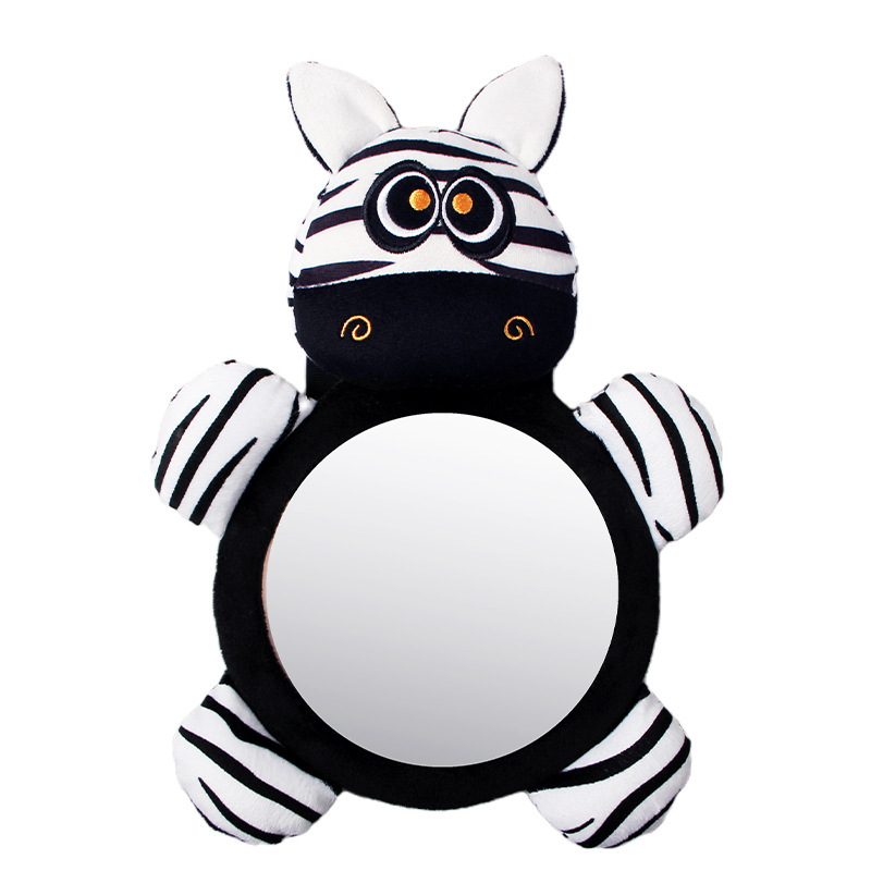 (GY) Baby Mirror Toys Multi-Function High Contrast Black and White Baby Toy Infant Soft Mirror Tummy Time Easy to Install Infant Toys